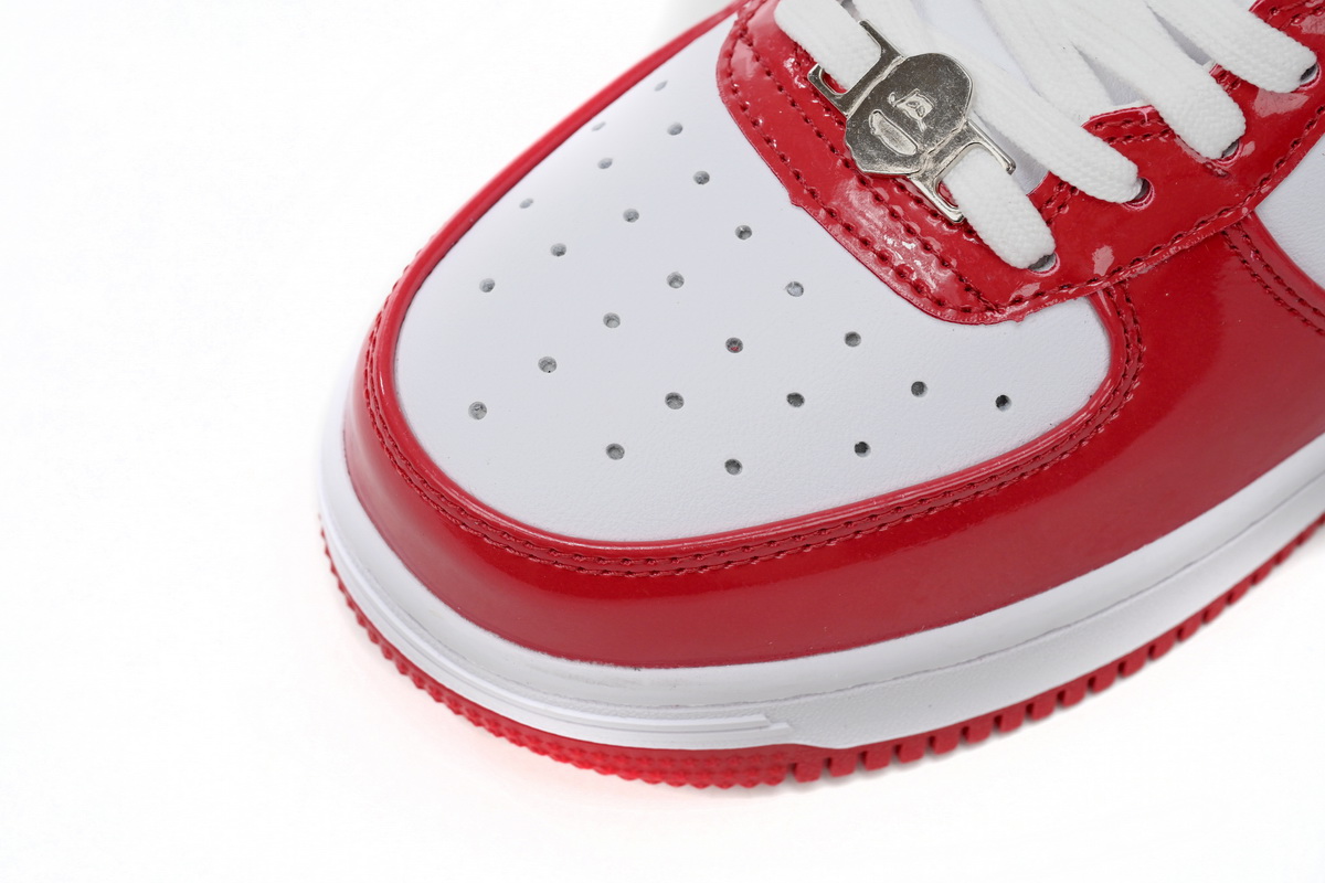 Cheap Fake BapeSta Low Red And White Mirror Surface 1170 191 022