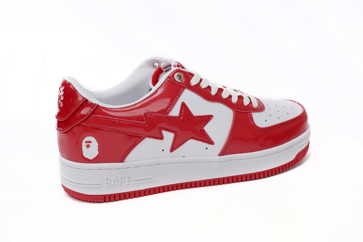 Cheap Fake BapeSta Low Red And White Mirror Surface 1170 191 022