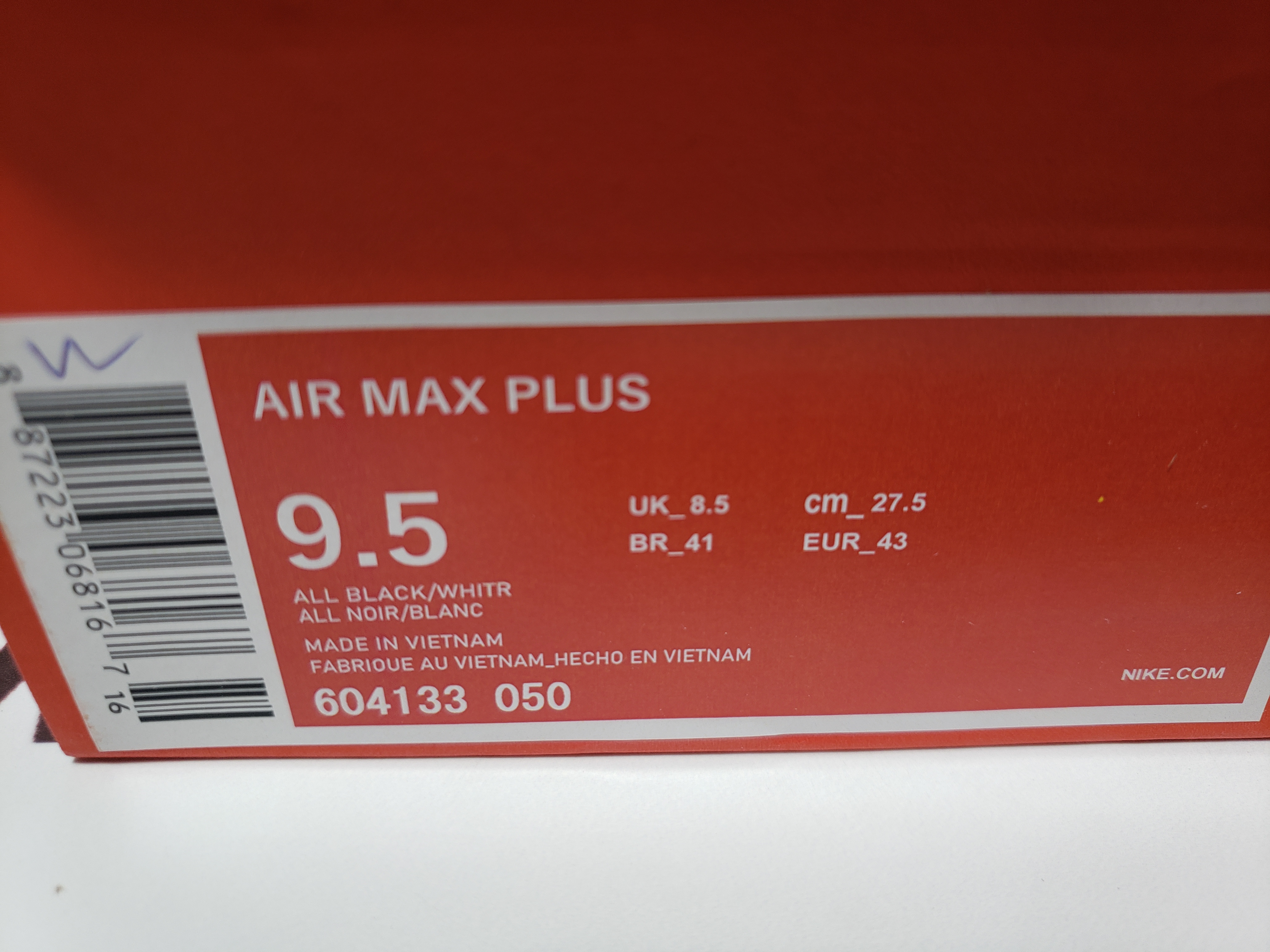 Nike Fake Air Max Plus Triple Black 604133-050
