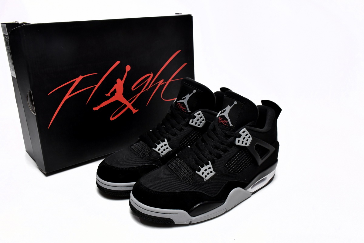Air Jordan 4 Retro Black Canvas DH7138-006(Top quality )
