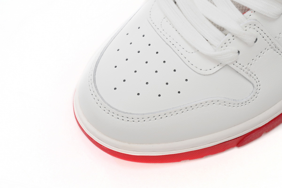 OFF-WHITE Out Of Office "OOO" Low Tops White Red OMIA189F22LEA0010125