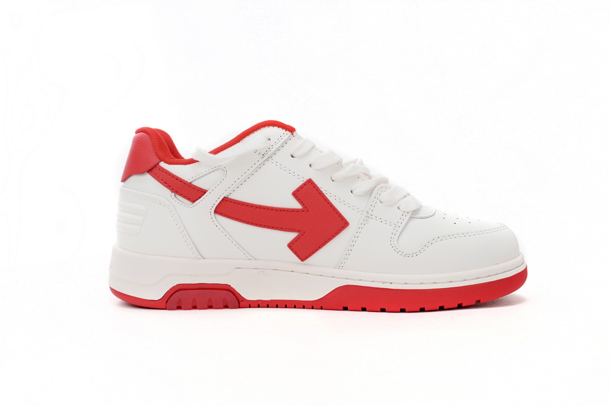 OFF-WHITE Out Of Office "OOO" Low Tops White Red OMIA189F22LEA0010125
