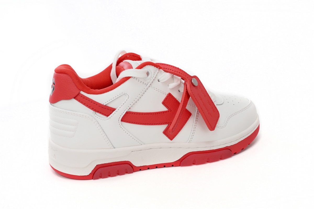 OFF-WHITE Out Of Office "OOO" Low Tops White Red OMIA189F22LEA0010125