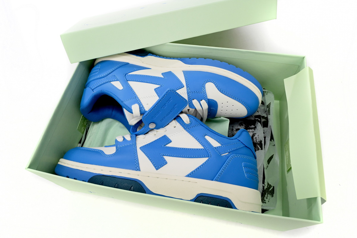 OFF-WHITE Out Of Office OOO Low Tops White Blue OMIA189F22LEA0014501