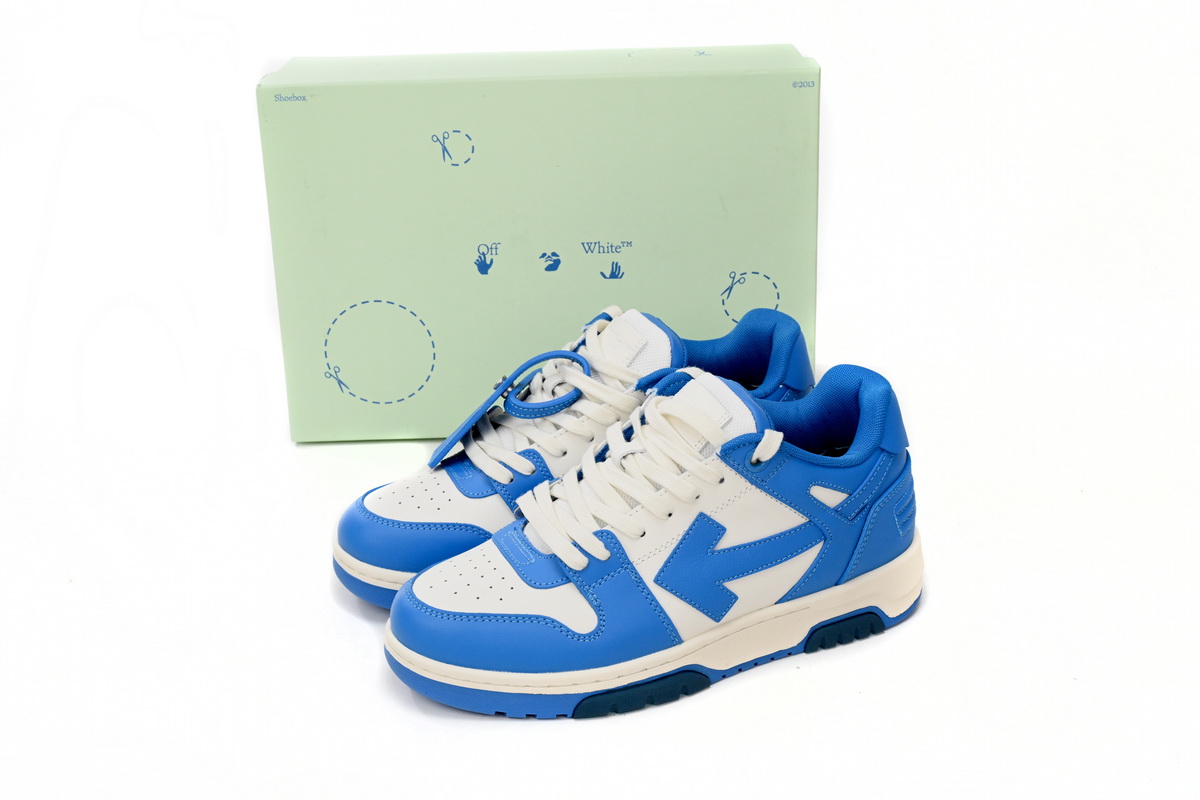 OFF-WHITE Out Of Office OOO Low Tops White Blue OMIA189F22LEA0014501