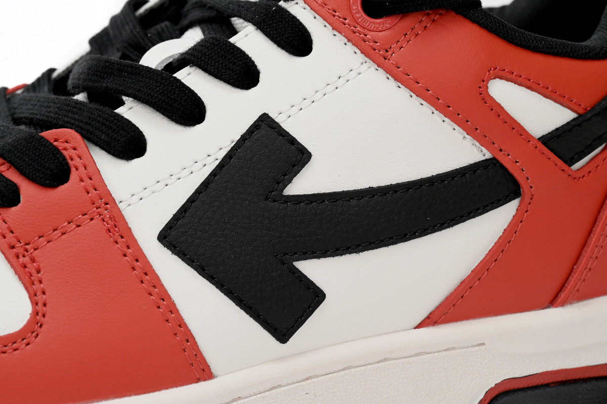OFF-WHITE Out Of Office OOO Low Tops Black White Red OMIA189S23LEA0012510