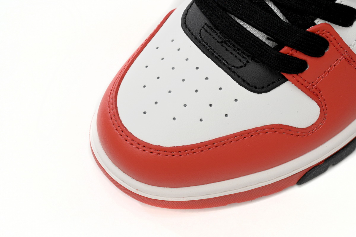 OFF-WHITE Out Of Office OOO Low Tops Black White Red OMIA189S23LEA0012510