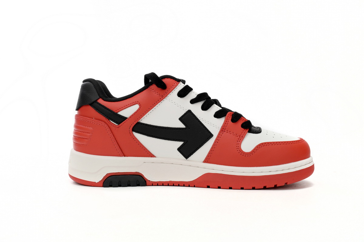 OFF-WHITE Out Of Office OOO Low Tops Black White Red OMIA189S23LEA0012510