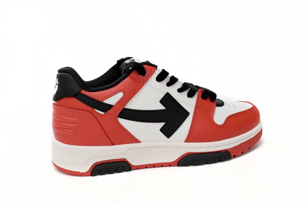 OFF-WHITE Out Of Office OOO Low Tops Black White Red OMIA189S23LEA0012510