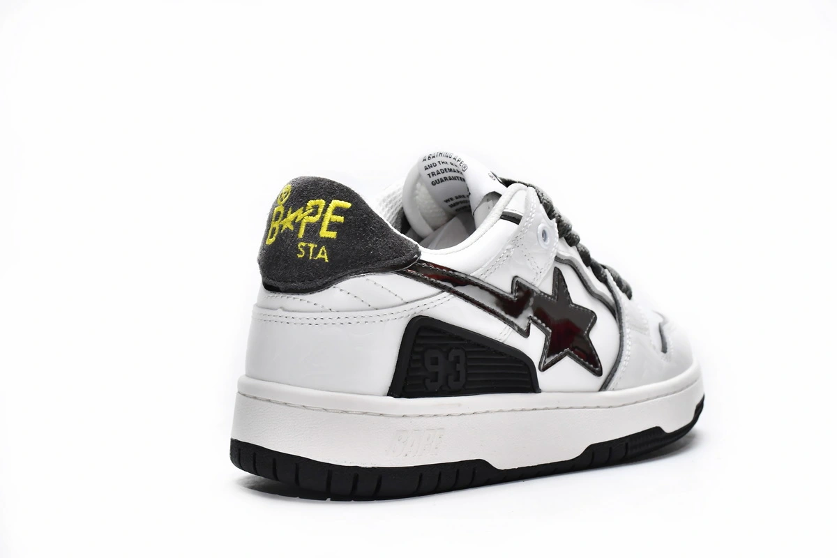 A Bathing Ape Bape SK8 Sta White Silver 001FWH801020_WHT_A