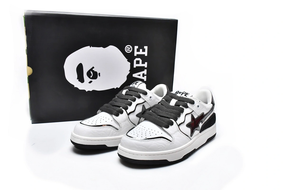A Bathing Ape Bape SK8 Sta White Silver 001FWH801020_WHT_A