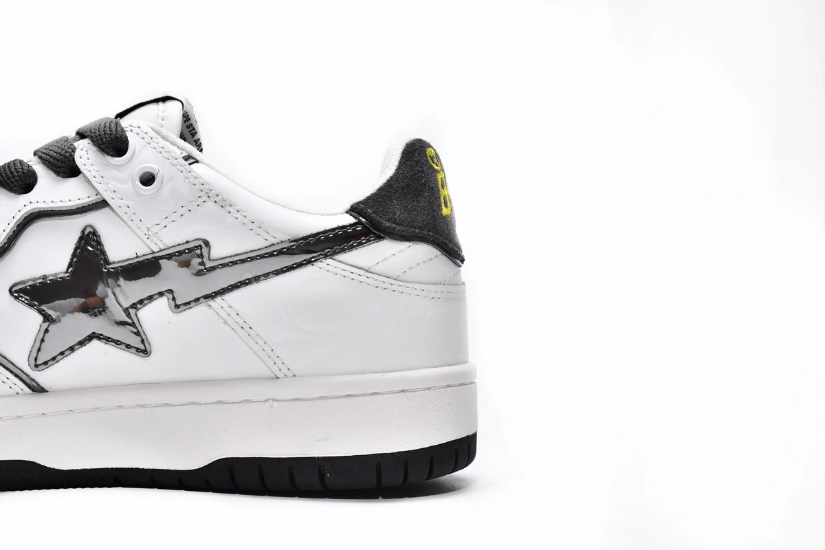 A Bathing Ape Bape SK8 Sta White Silver 001FWH801020_WHT_A