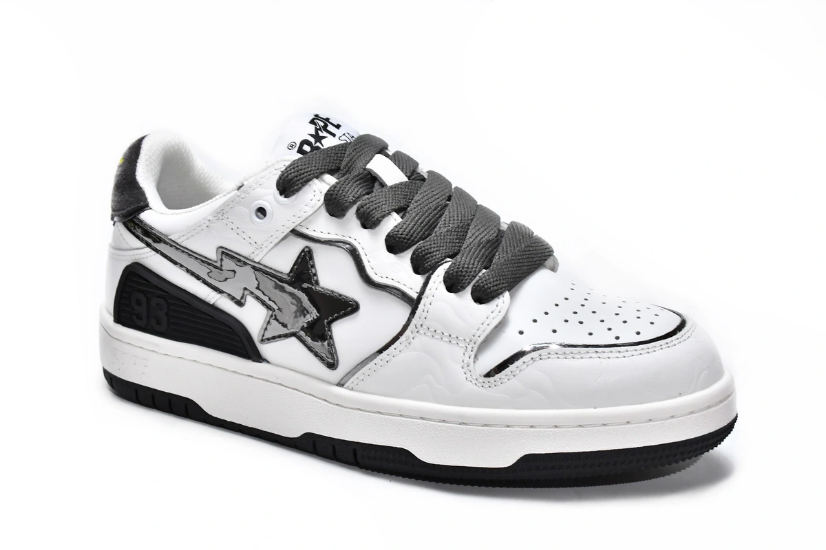 A Bathing Ape Bape SK8 Sta White Silver 001FWH801020_WHT_A