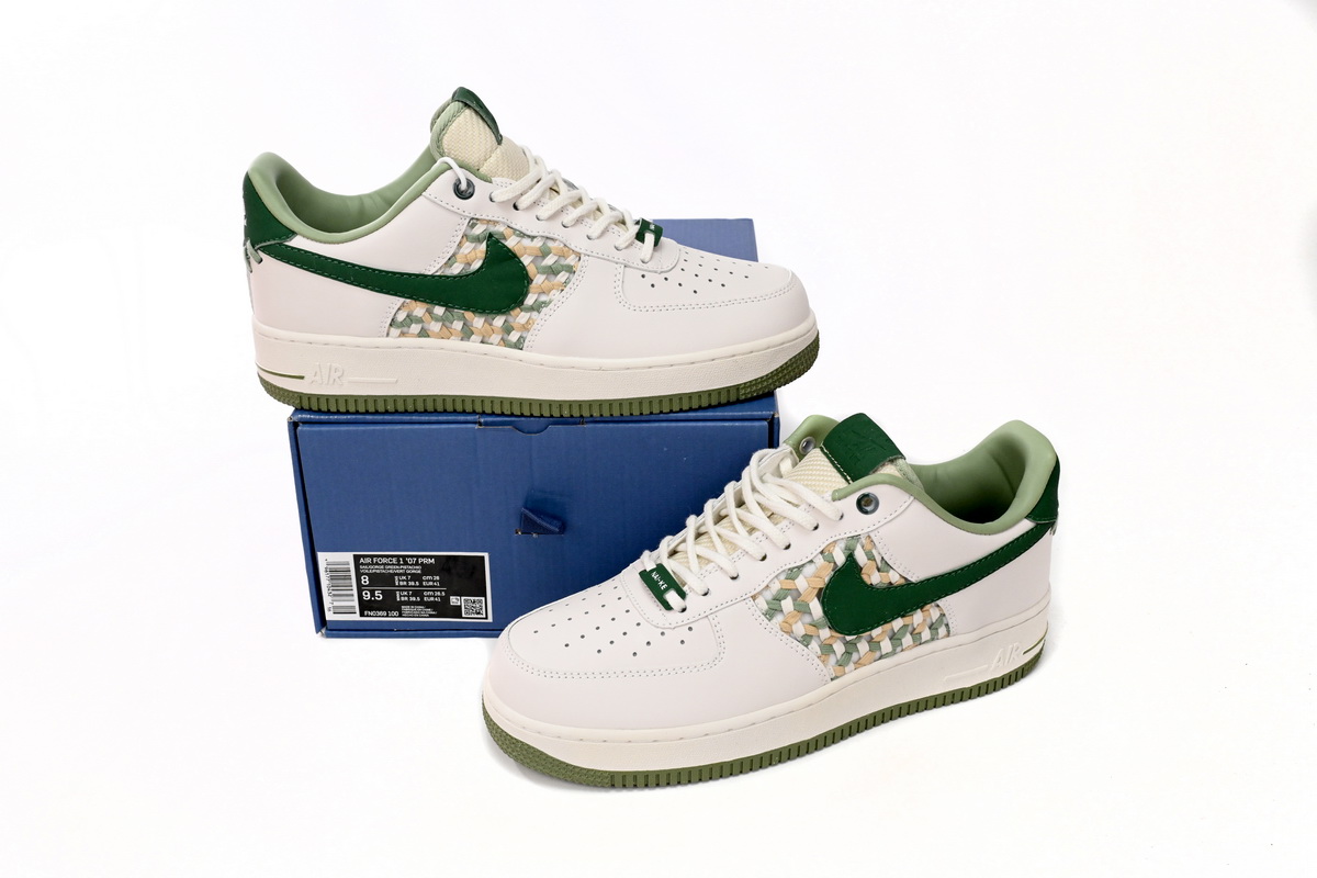 Nike Air Force 1 Low '07 Premium NAI-KE Bamboo Weave Sail Gorge Green FN0369-100