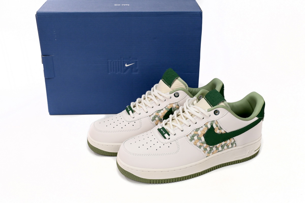 Nike Air Force 1 Low '07 Premium NAI-KE Bamboo Weave Sail Gorge Green FN0369-100