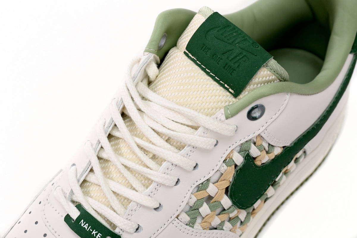 Nike Air Force 1 Low '07 Premium NAI-KE Bamboo Weave Sail Gorge Green FN0369-100