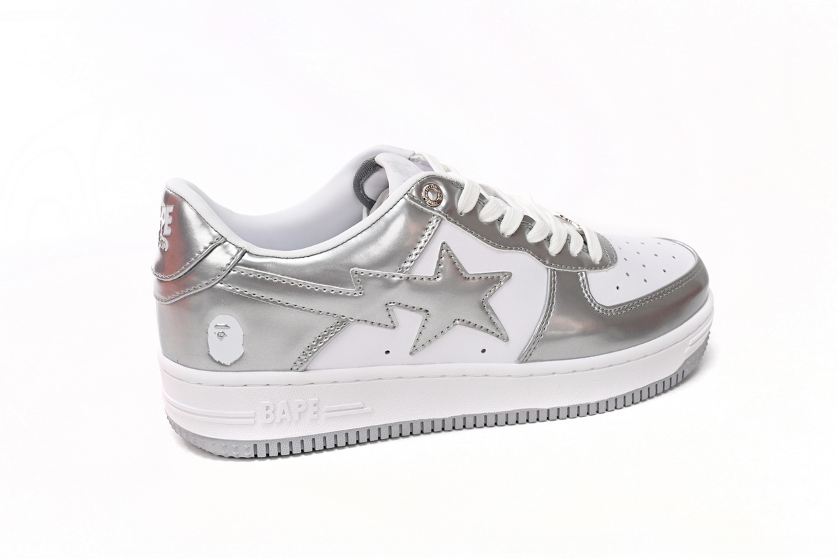 A Bathing Ape Bape Sta Low Silver 1H73 191 921