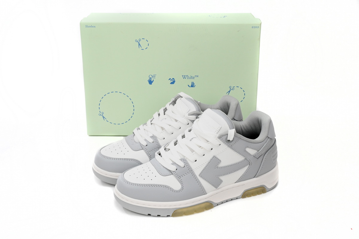 OFF-WHITE Out Of Office "OOO" Low Tops Grey White OMIA189 C99LEA00 40901