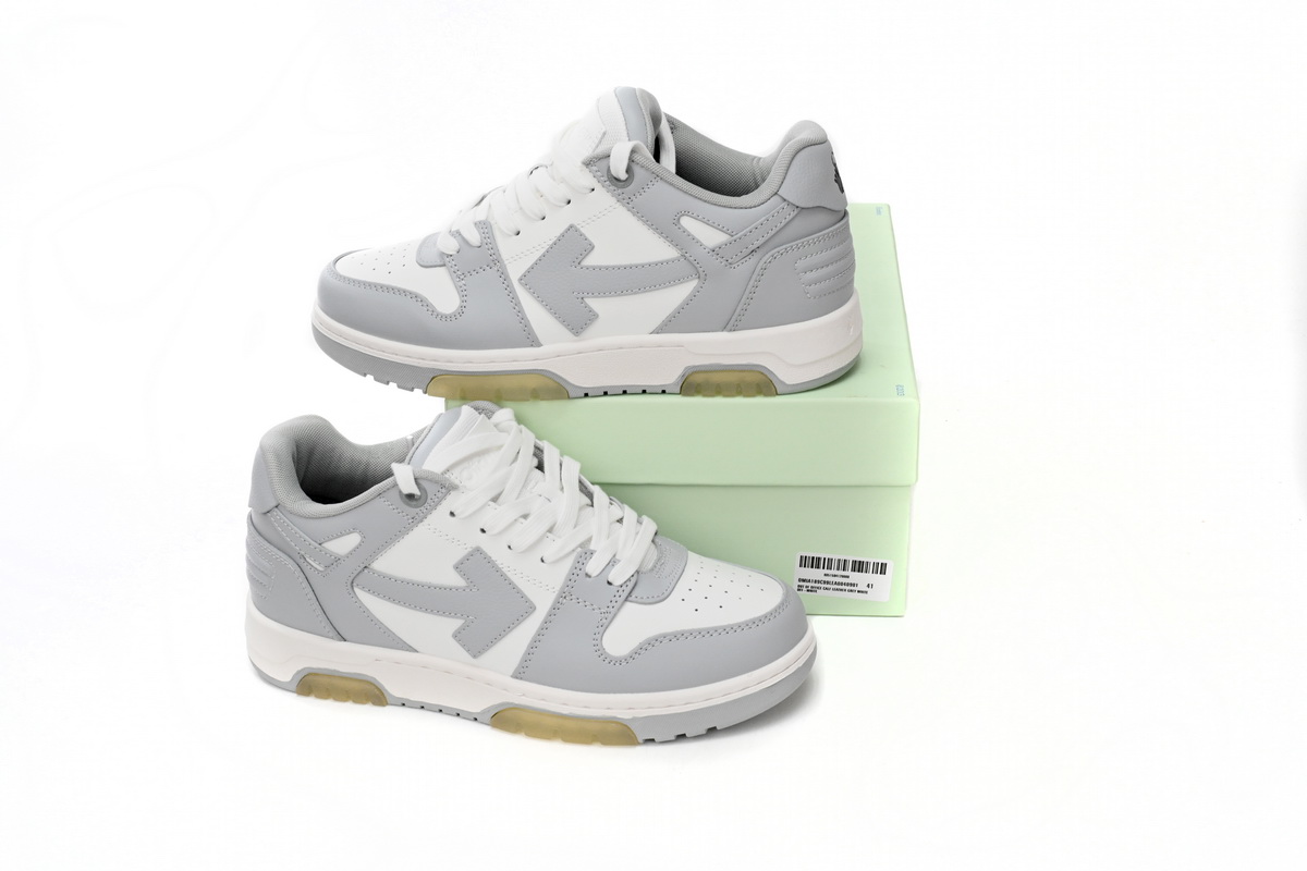 OFF-WHITE Out Of Office "OOO" Low Tops Grey White OMIA189 C99LEA00 40901