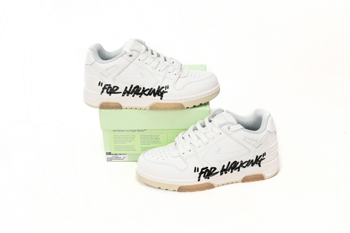 OFF-WHITE Out Of Office OOO Low Tops For Walking White Black OMIA189R21 LEA00 20101