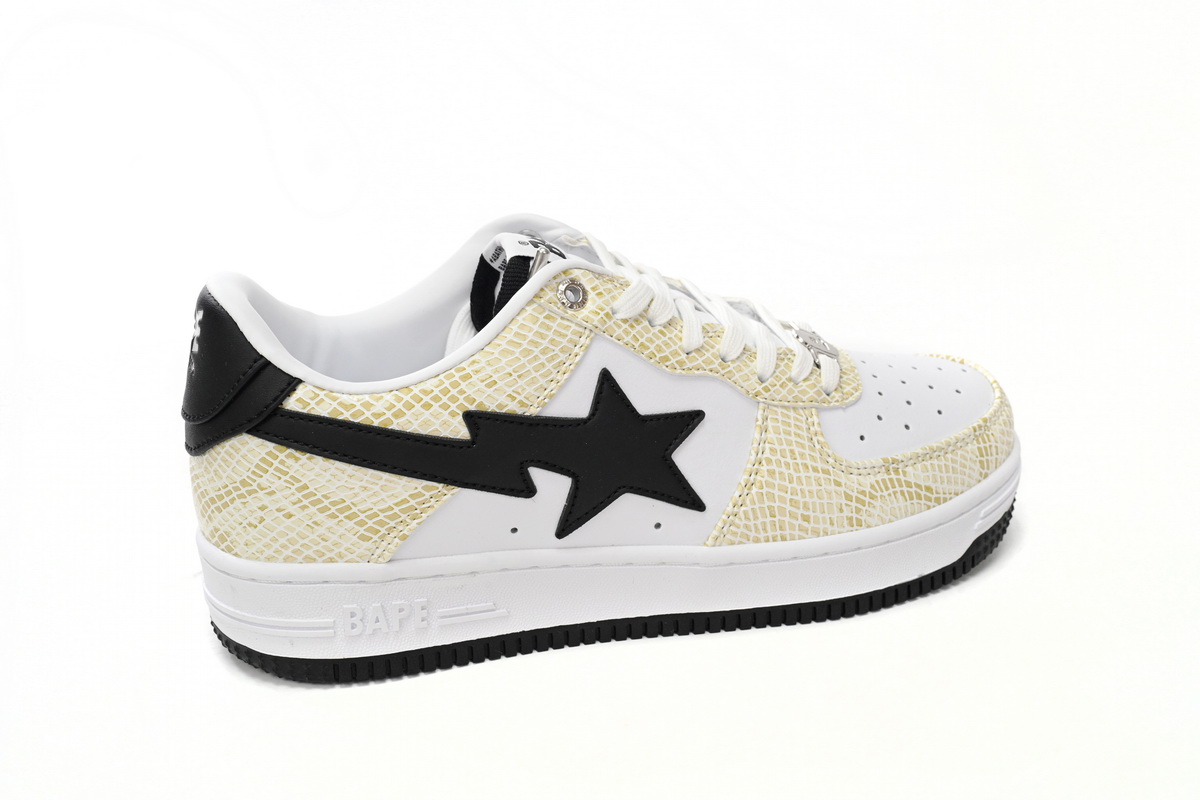 A Bathing Ape Bape Sta Low White Snake Skin Pattern 1I80 191 009
