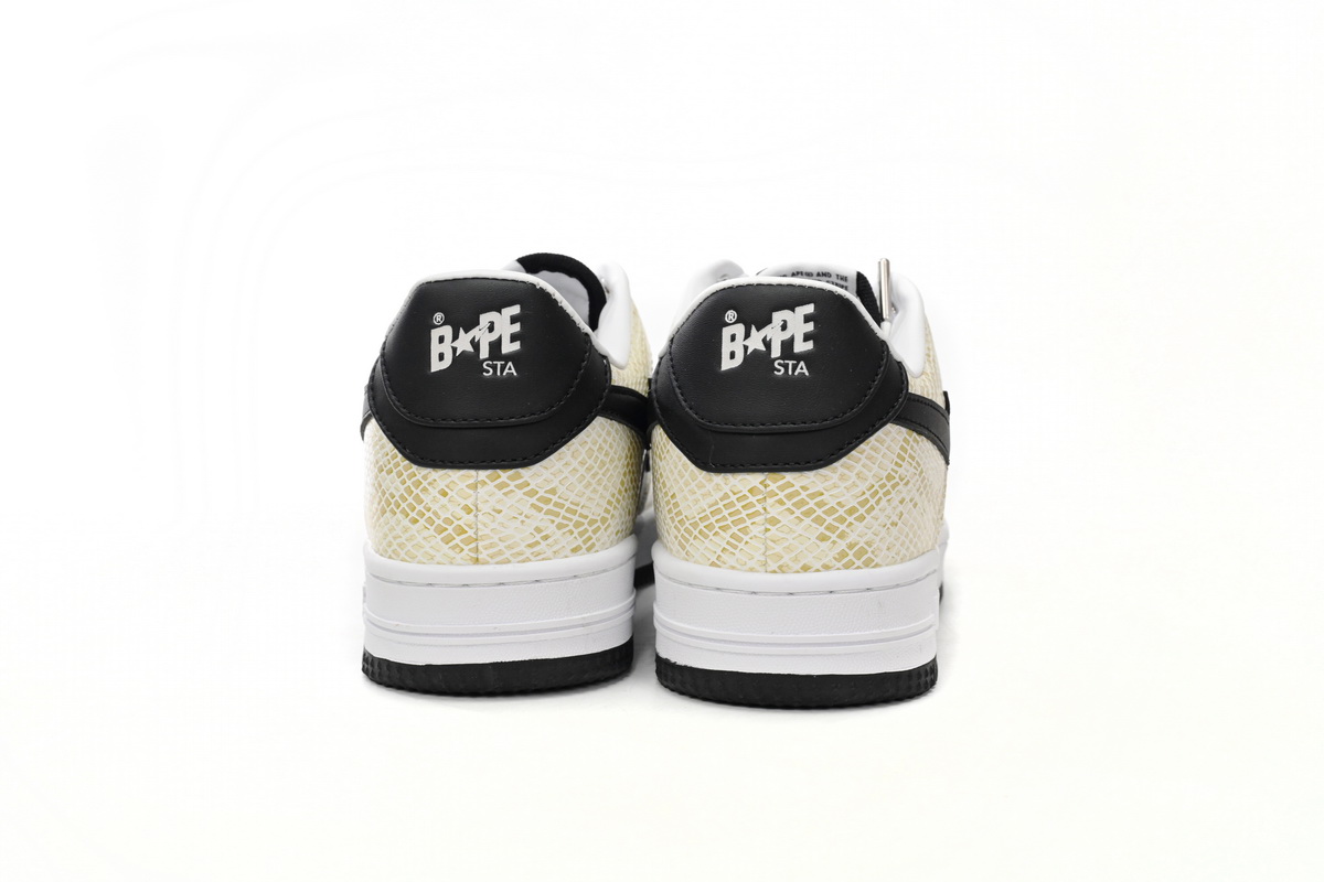 A Bathing Ape Bape Sta Low White Snake Skin Pattern 1I80 191 009