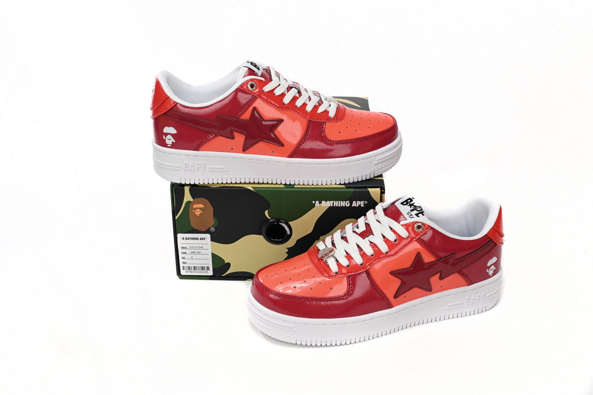 Ape Bape Sta Low White Dark Red Mirror Surface 1H20 191 046