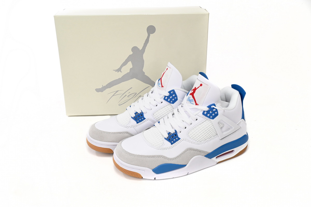 Nike SB x Air Jordan 4 White Blue DR5415-104 (Top Quality)
