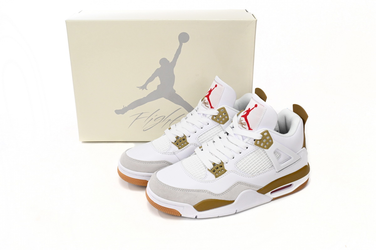 Nike SB x Air Jordan 4 White Brown DR5415-120 (Top Quality)