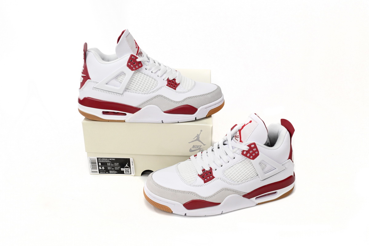 Nike SB x Air Jordan 4 White Red DR5415-160 (Top Quality)