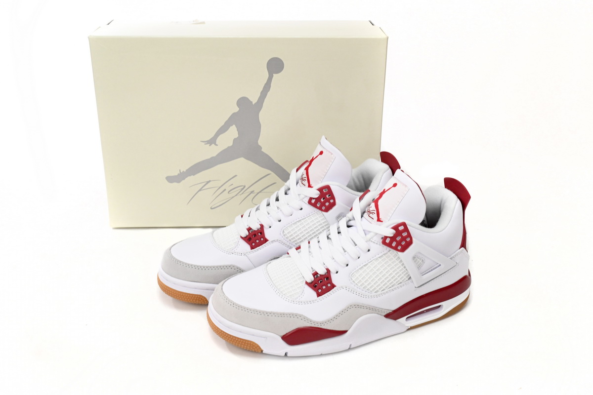 Nike SB x Air Jordan 4 White Red DR5415-160 (Top Quality)