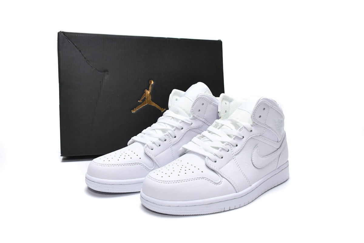 Air Jordan 1 Mid Triple White 554724-129