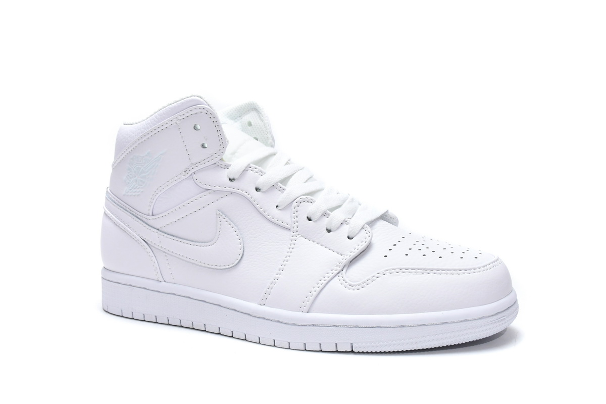 Air Jordan 1 Mid Triple White 554724-129