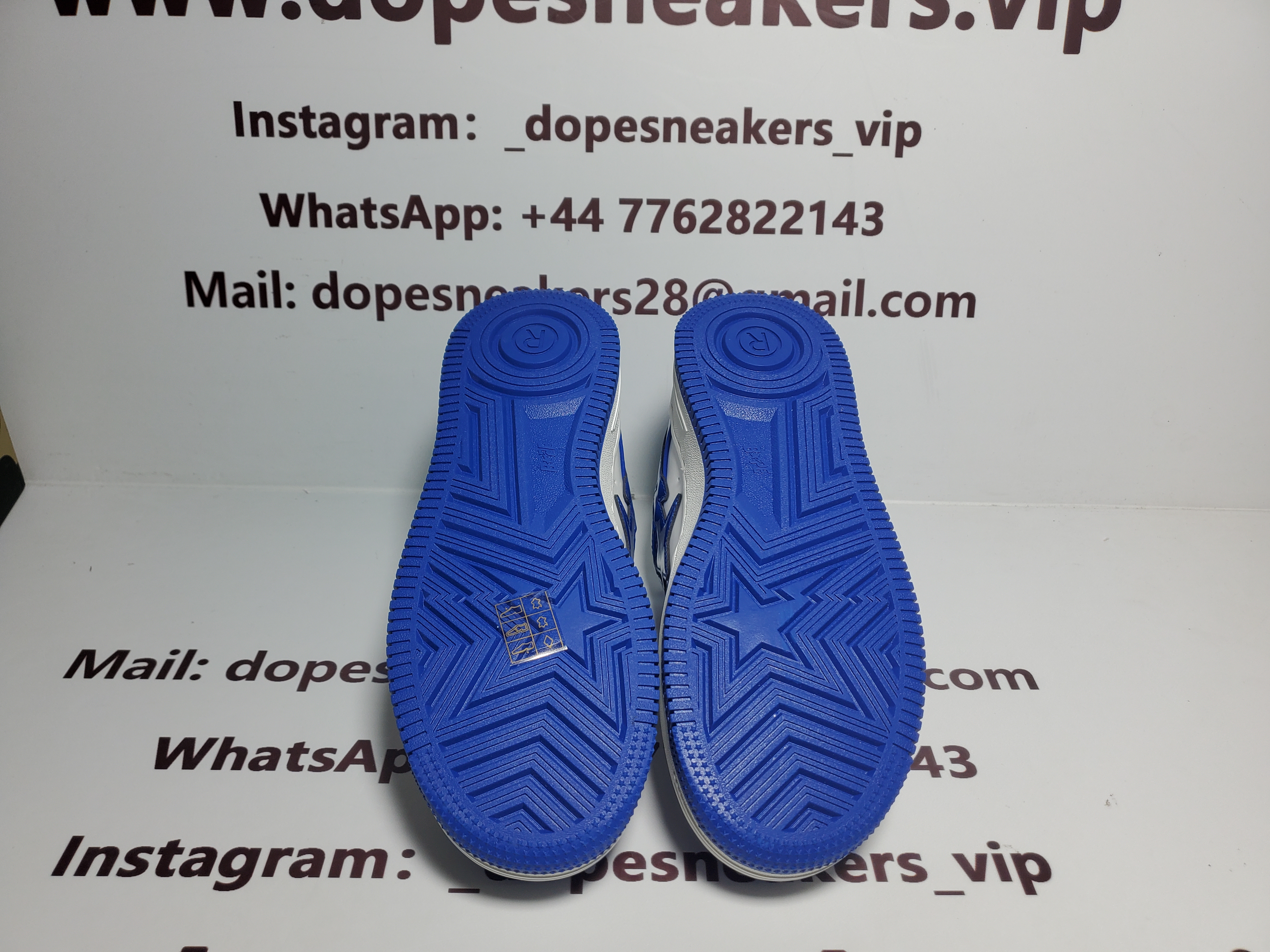 A Bathing Ape Bape StaPatent Leather White Blue (2023)(BapeSta)