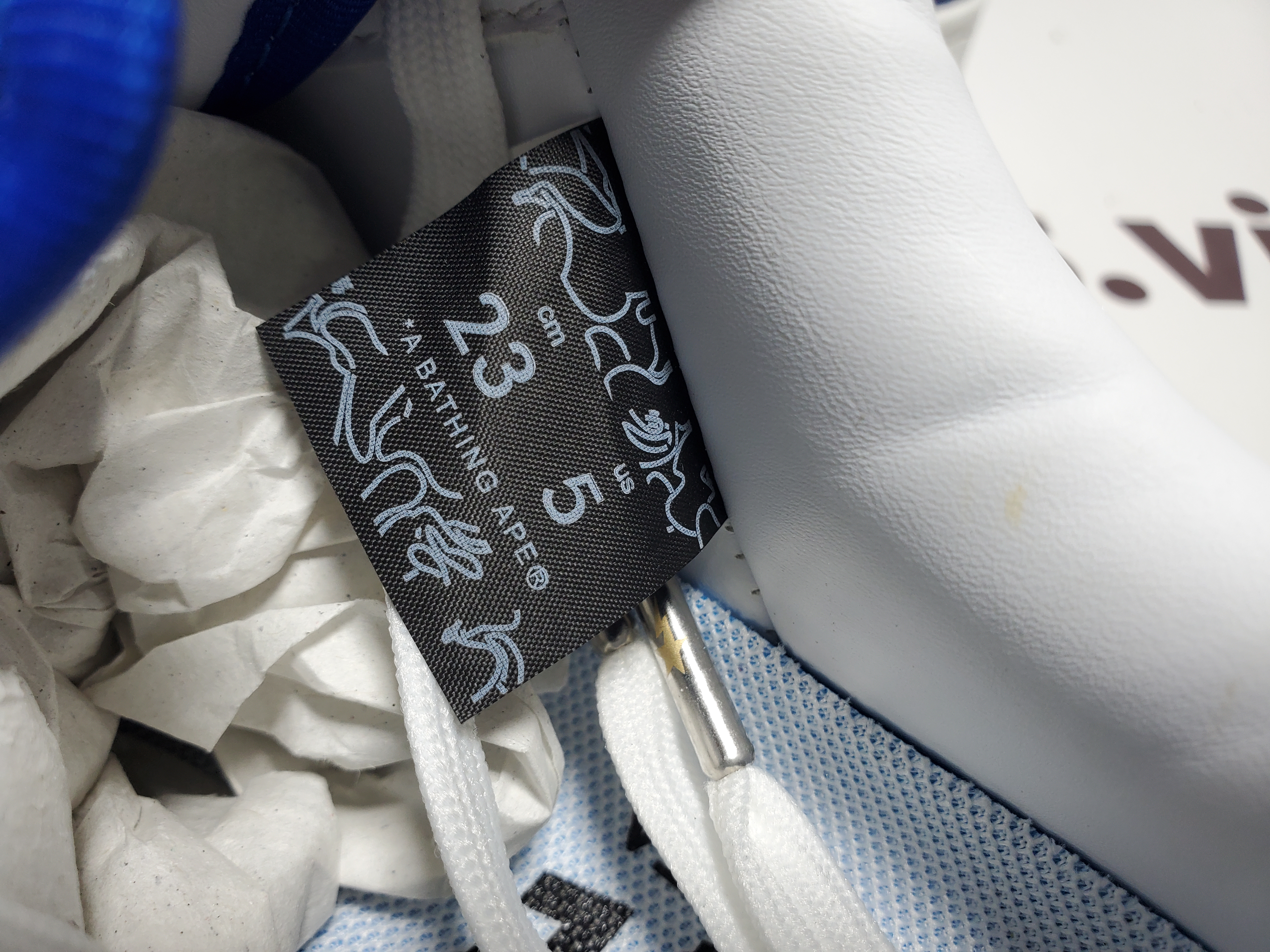 A Bathing Ape Bape StaPatent Leather White Blue (2023)(BapeSta)