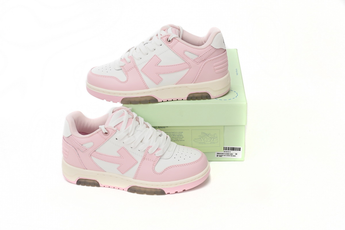 OFF-WHITE Out Of Office OOO Low Tops White Light Pink OWIA259F21LEA0010130