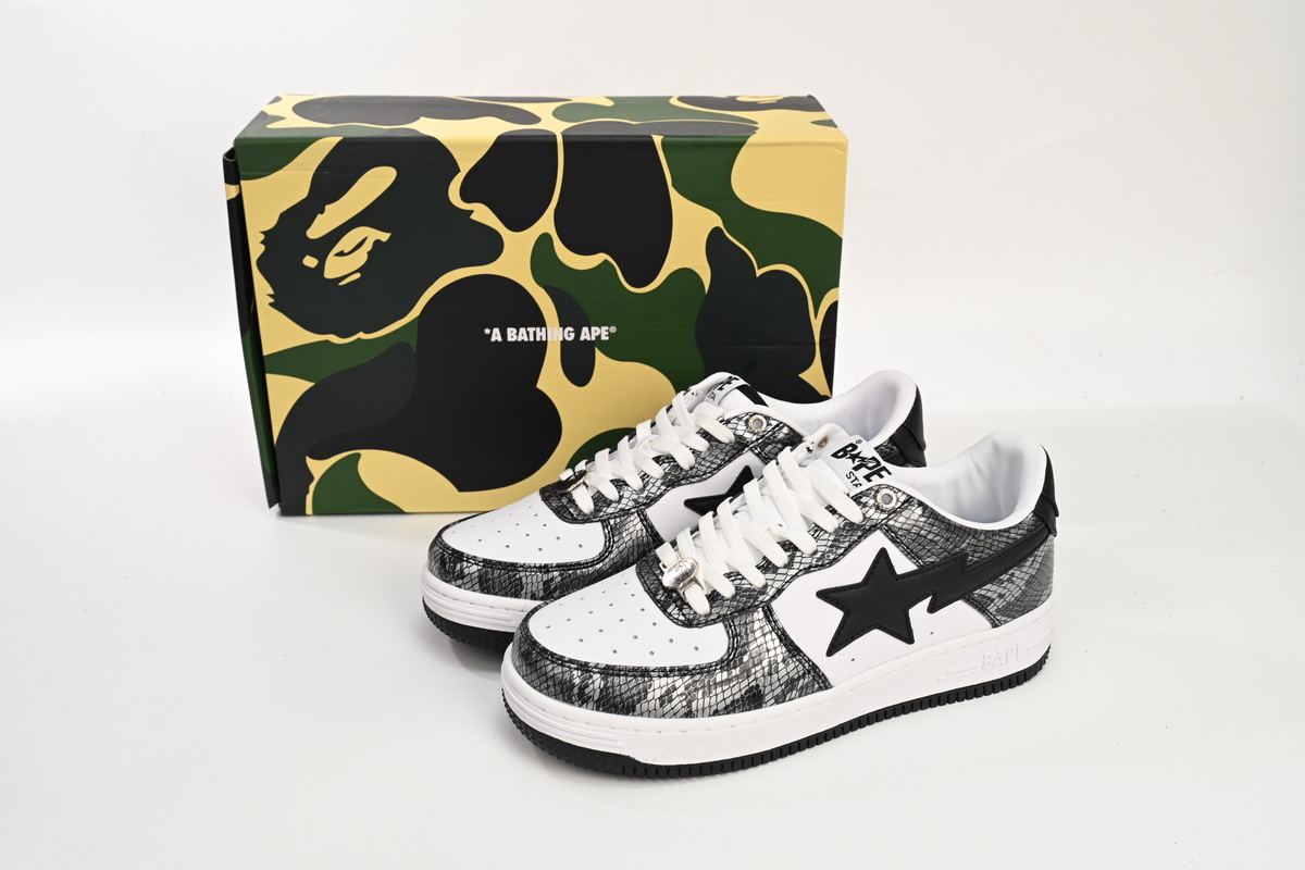 A Bathing Ape Bape Sta Low Black Black Snake Skin 1180 191 009