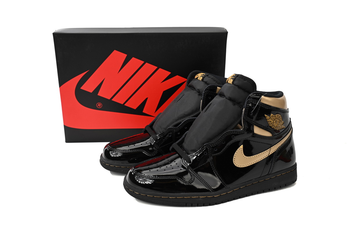 Air Jordan 1 High OG Patent Black Metallic Gold 555088-032