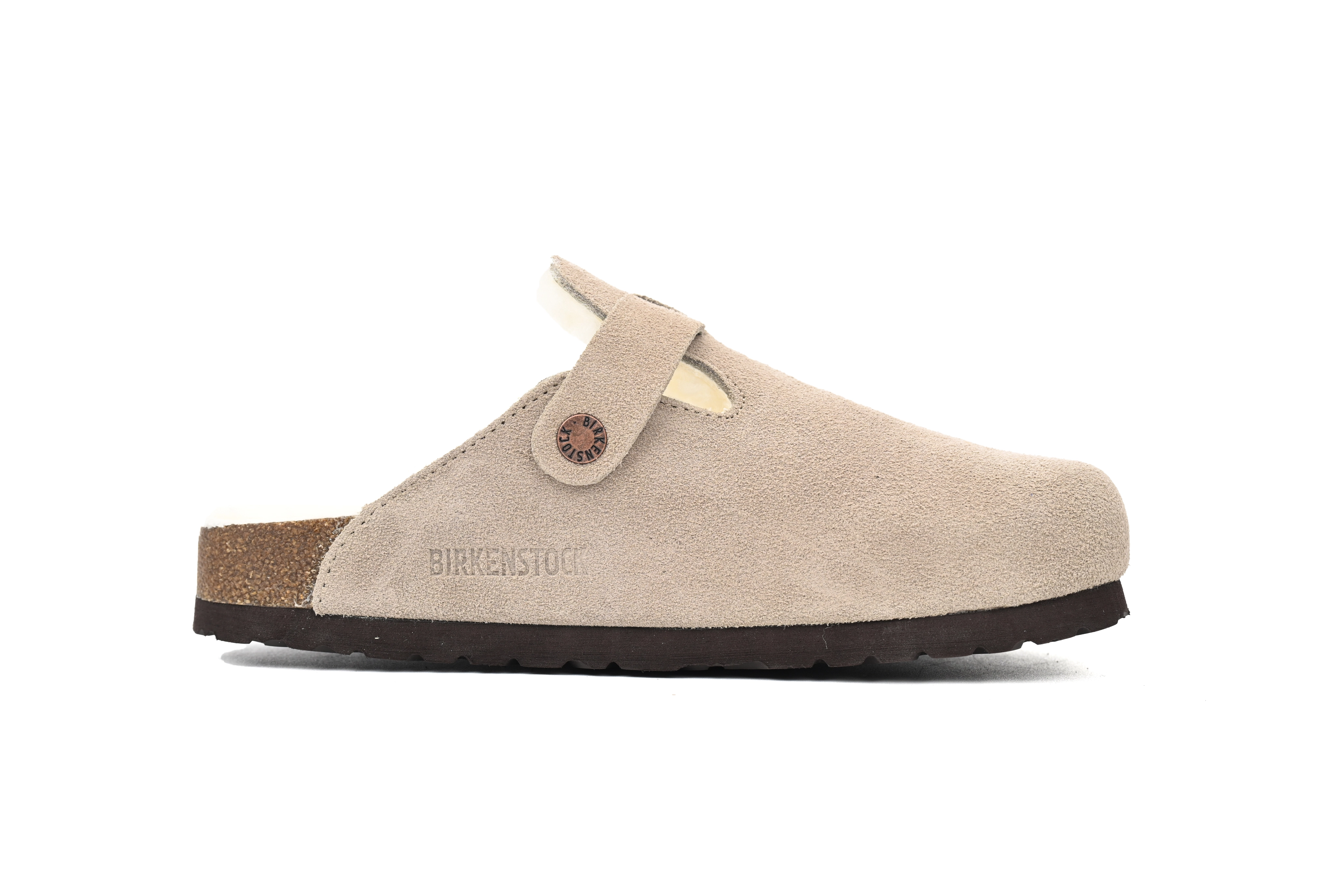 Birkenstock Boston Shearling Coin Suede Beige E14T002N6L