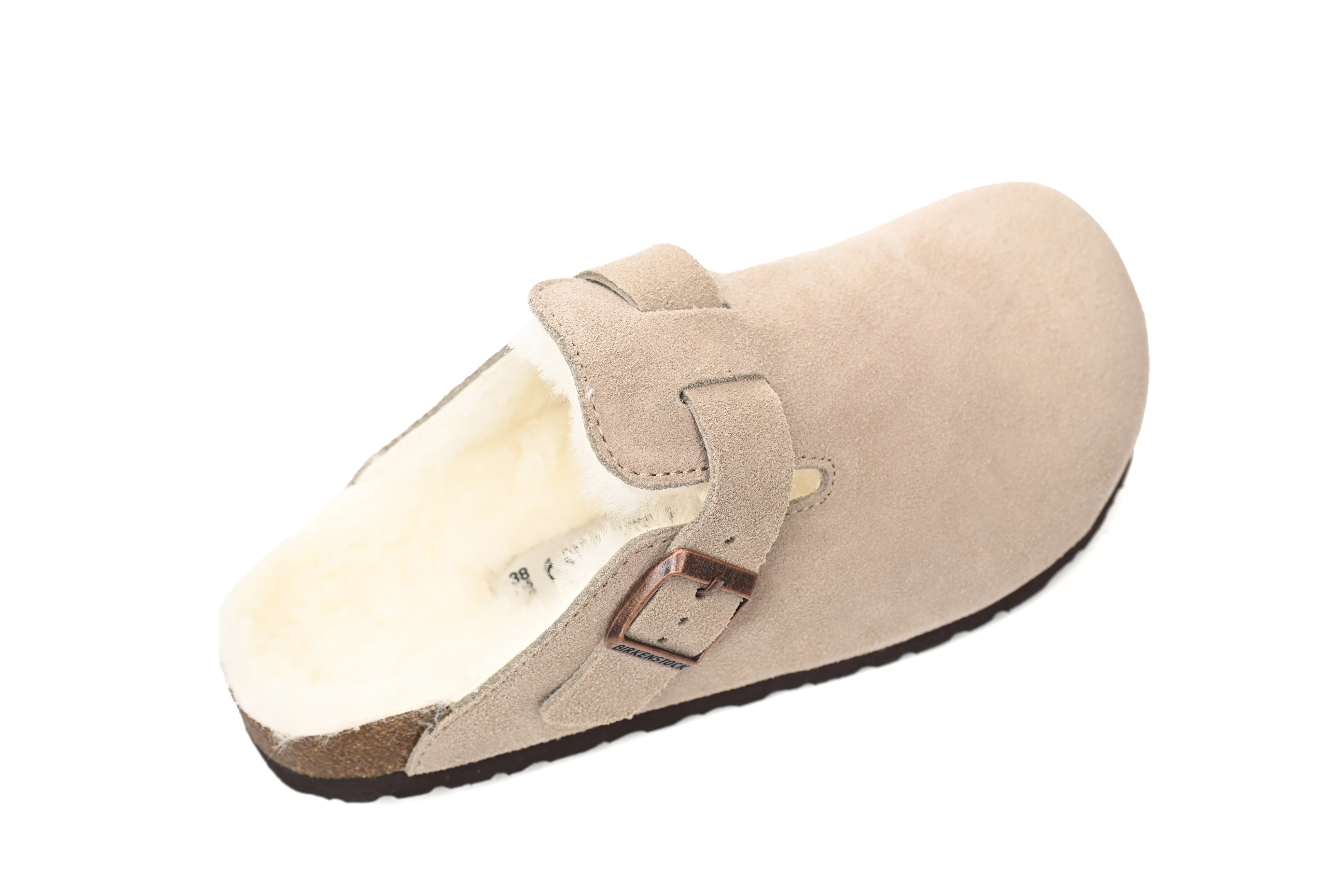 Birkenstock Boston Shearling Coin Suede Beige E14T002N6L