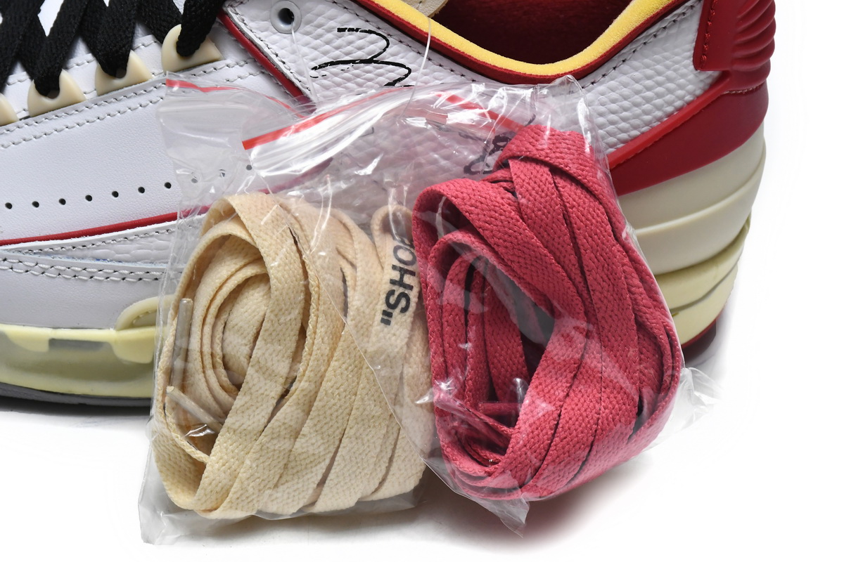 Off White x Air Jordan 2 Retro Low SP White and Varsity Red DJ4375-106
