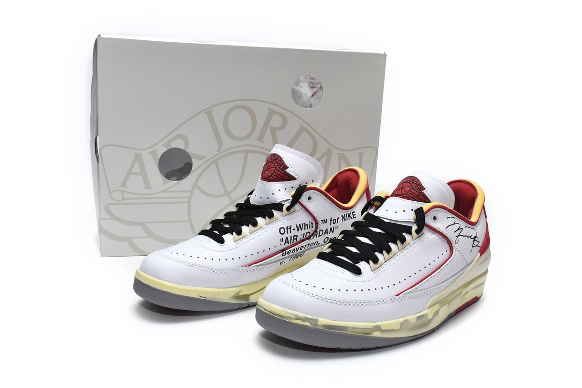 Off White x Air Jordan 2 Retro Low SP White and Varsity Red DJ4375-106