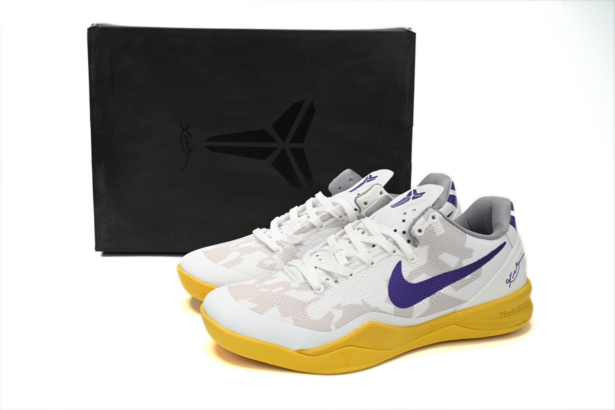 Nike Kobe 8 Low White/Purple-Yello 555035-101