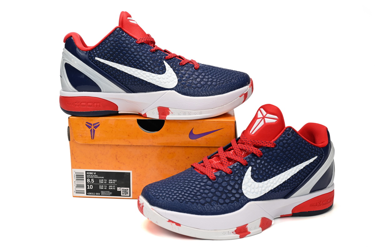 Nike Kobe 6 Protro White Blue Red 436311-003