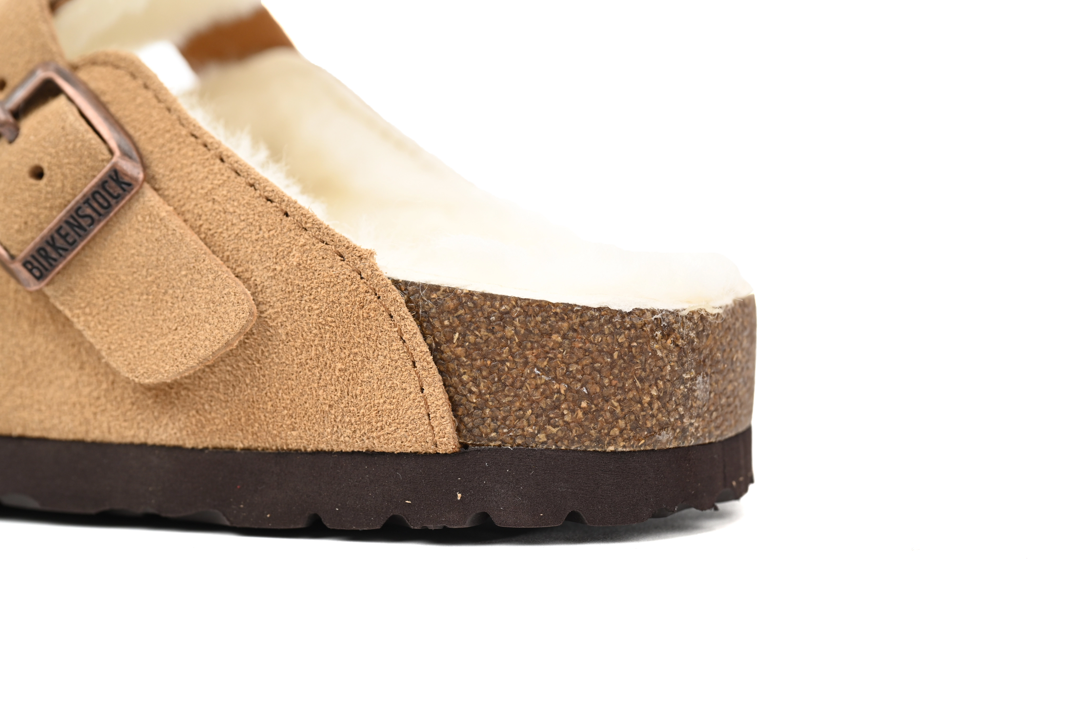 Birkenstock Boston Shearling Suede Leather Mink 1001141