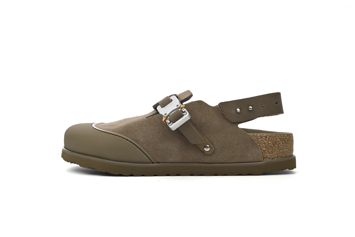 Dior by Birkenstock Mule Tokio Khaki Nubuck Calfskin 3SA116ZSD_H620