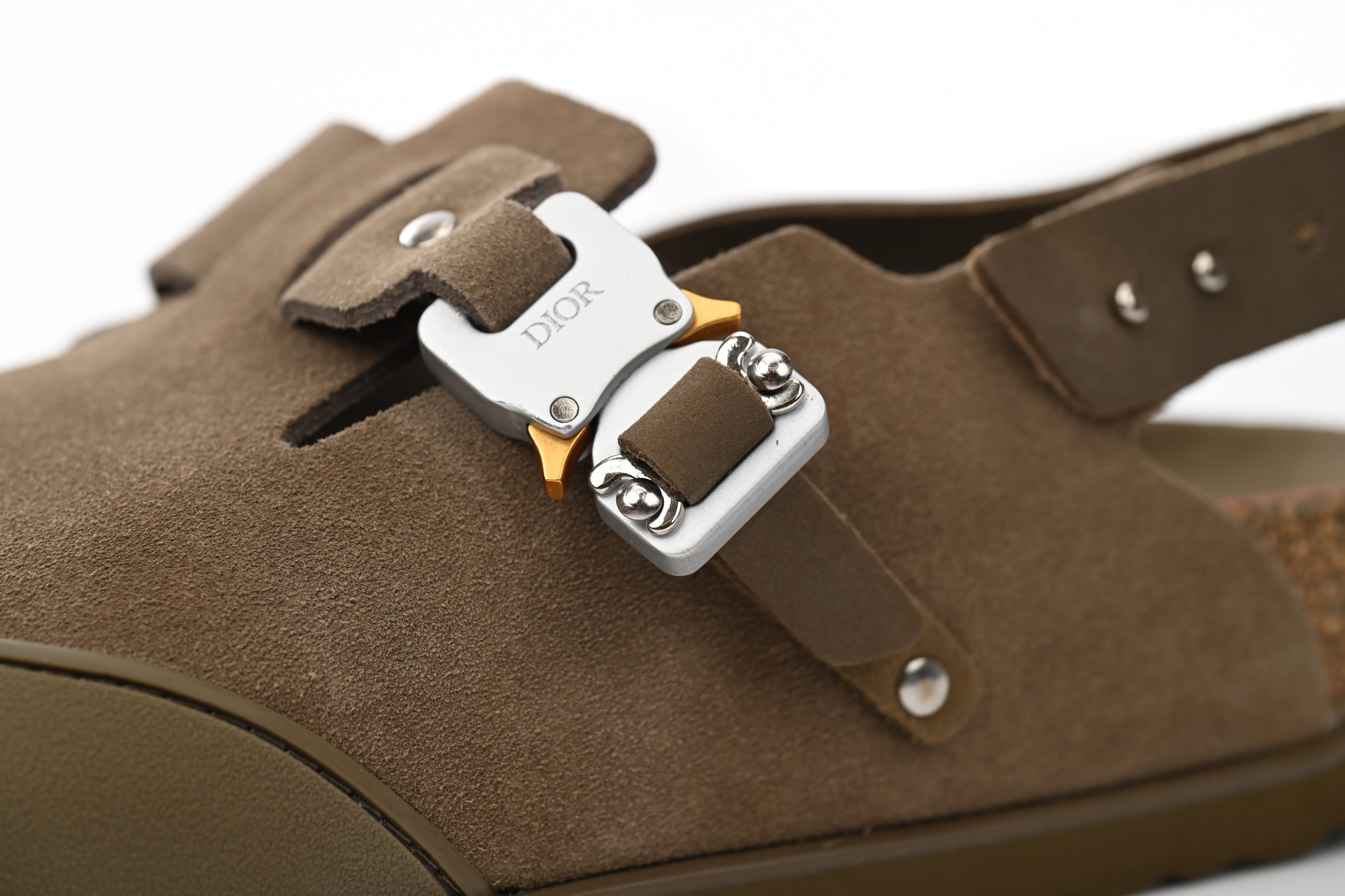 Dior by Birkenstock Mule Tokio Khaki Nubuck Calfskin 3SA116ZSD_H620