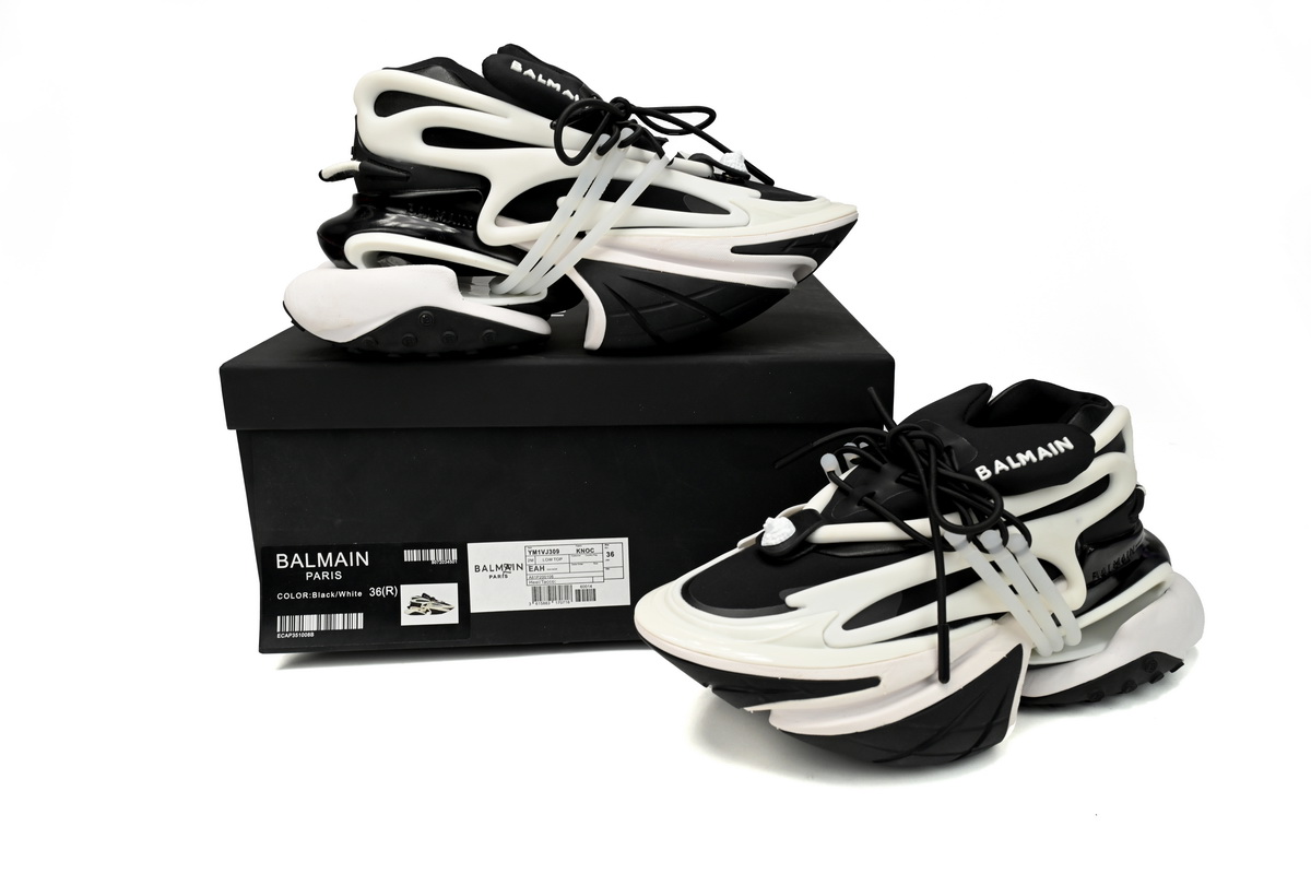 BALMAIN Multikolor Buty sportowe Black And White YM1VJ309