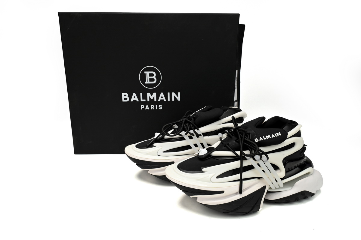 BALMAIN Multikolor Buty sportowe Black And White YM1VJ309