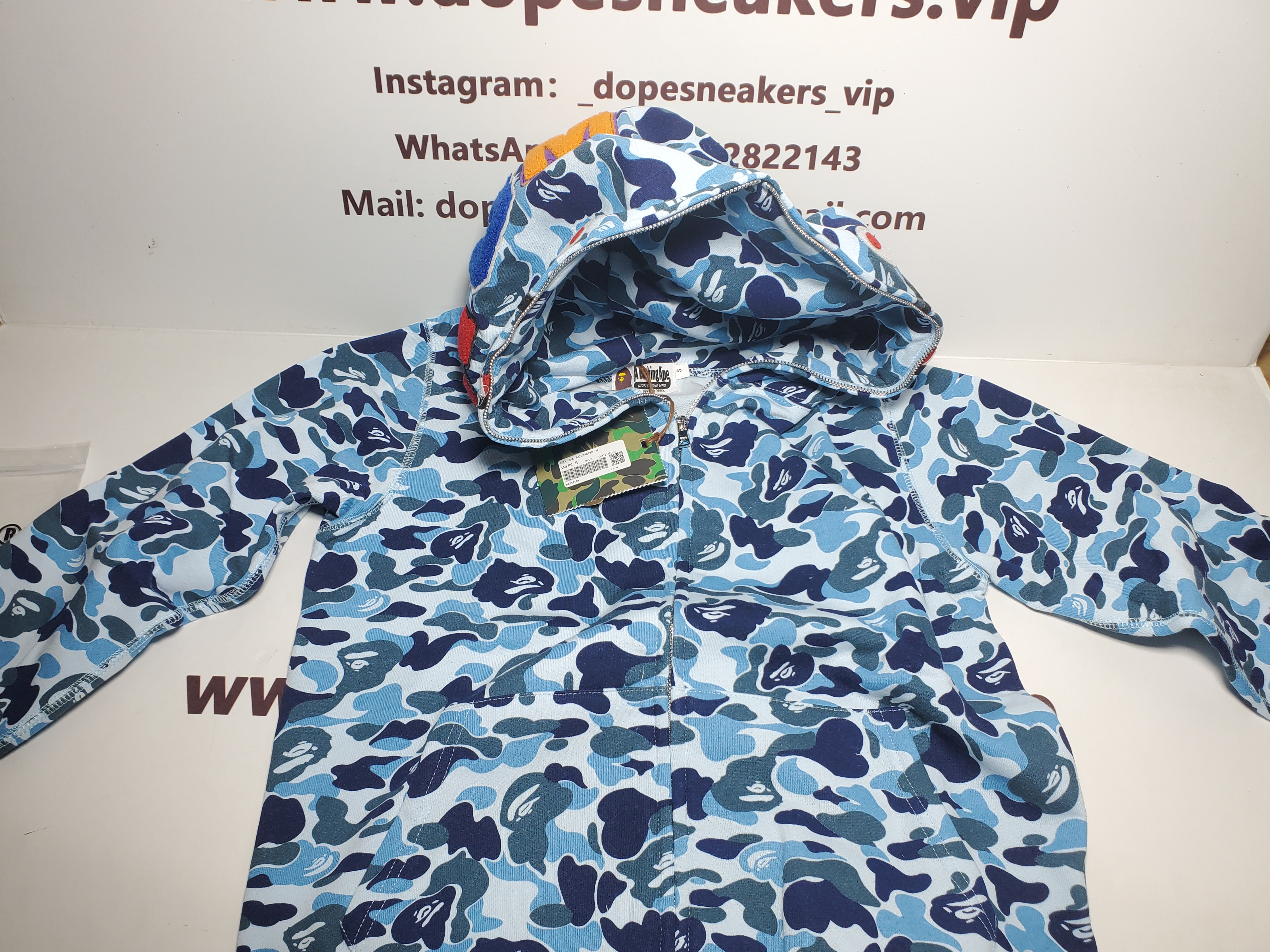 BAPE ABC Camo Shark Zip Hoodie Blue 1J70-314-001